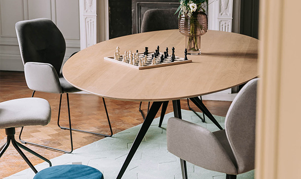 eiken ronde eettafel
