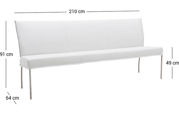 Goossens eetbank funk wit leer - 8140901-99
