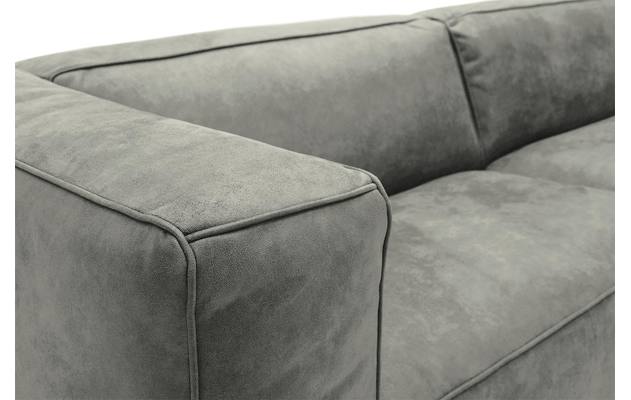Goossens zitbank calvin grijs micro leer - 8171143-636-04
