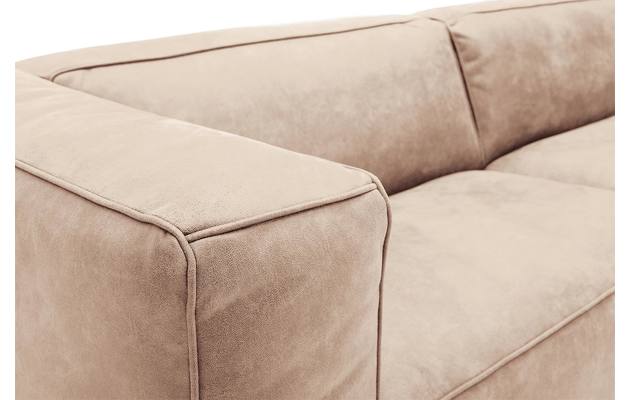 Goossens zitbank calvin beige micro leer - 8171143-637-04