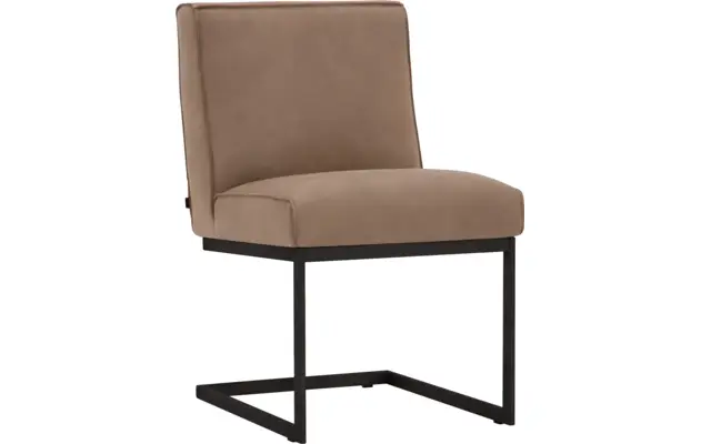 Goossens excellent eetkamerstoel tom bruin leer - 8180200-03-zwartepoot