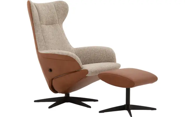 Goossens excellent relaxstoel avec bruin leer - 8181130-14
