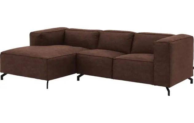 Goossens loungebank calvin bruin micro leer - 8181170-631-02-gespiegeld