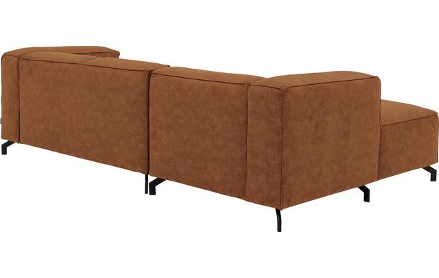Goossens loungebank calvin bruin micro leer - 8181170-633-04-gespiegeld