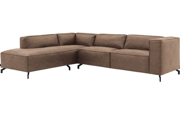 Goossens hoeksalon calvin bruin micro leer - 8190066-627-02