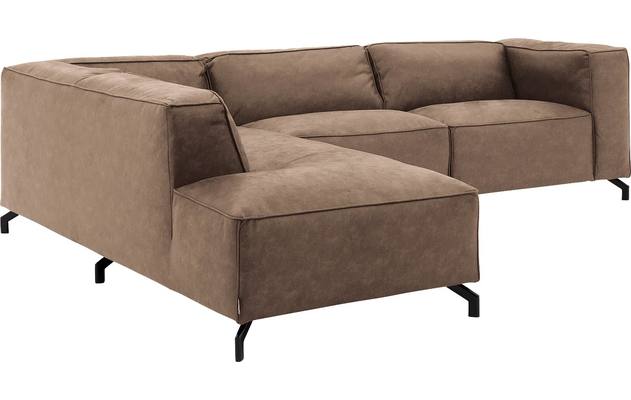 Goossens hoeksalon calvin bruin micro leer - 8190066-627-03