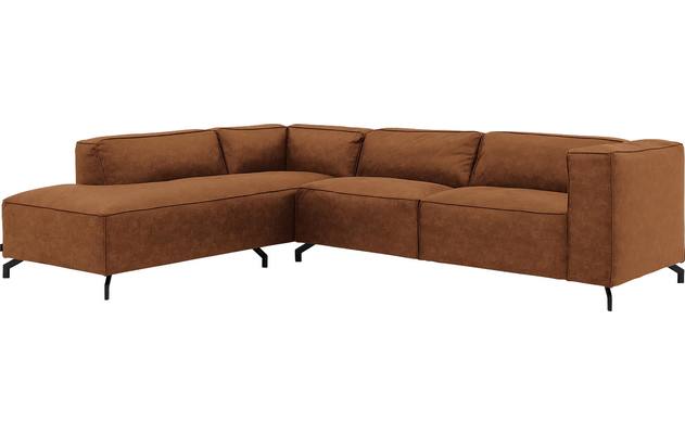 Goossens hoeksalon calvin bruin micro leer - 8190066-633-02
