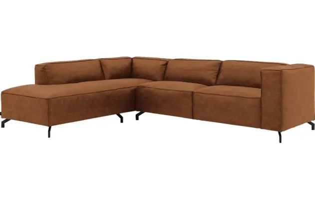 Goossens hoeksalon calvin bruin micro leer - 8190066-633-02