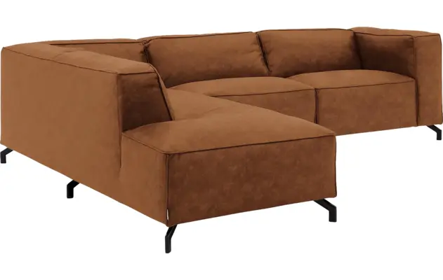 Goossens hoeksalon calvin bruin micro leer - 8190066-633-03