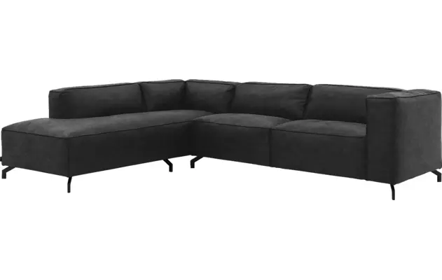 Goossens hoeksalon calvin grijs micro leer - 8190066-634-02