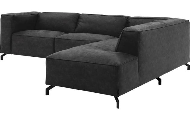 Goossens hoeksalon calvin grijs micro leer - 8190066-634-03-gespiegeld