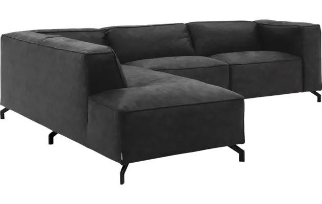 Goossens hoeksalon calvin grijs micro leer - 8190066-634-03