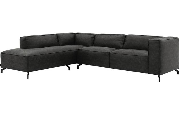 Goossens hoeksalon calvin grijs micro leer - 8190066-635-02