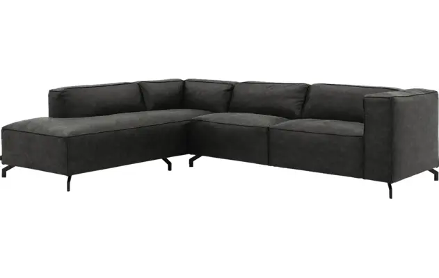 Goossens hoeksalon calvin grijs micro leer - 8190066-635-02