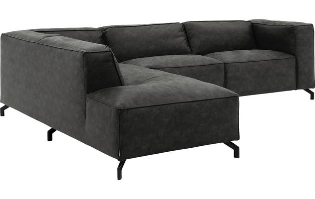 Goossens hoeksalon calvin grijs micro leer - 8190066-635-03