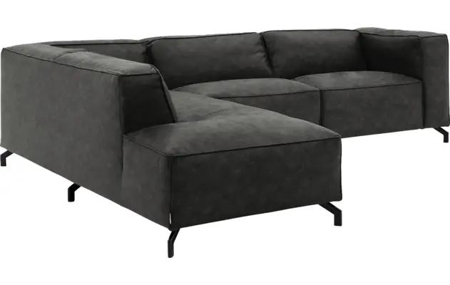 Goossens hoeksalon calvin grijs micro leer - 8190066-635-03
