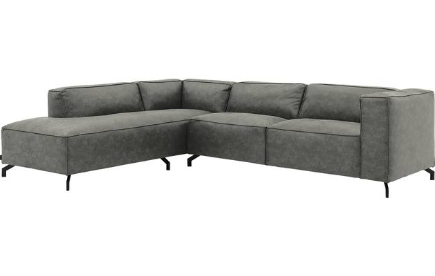 Goossens hoeksalon calvin grijs micro leer - 8190066-636-02