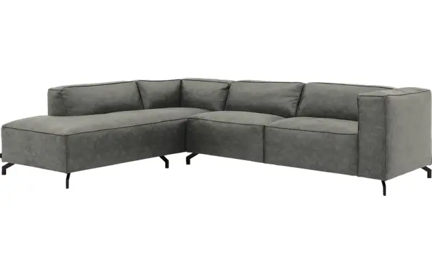 Goossens hoeksalon calvin grijs micro leer - 8190066-636-02