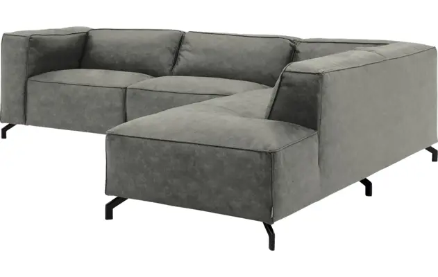 Goossens hoeksalon calvin grijs micro leer - 8190066-636-03-gespiegeld