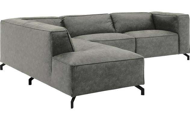 Goossens hoeksalon calvin grijs micro leer - 8190066-636-03