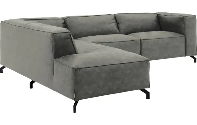 Goossens hoeksalon calvin grijs micro leer - 8190066-636-03