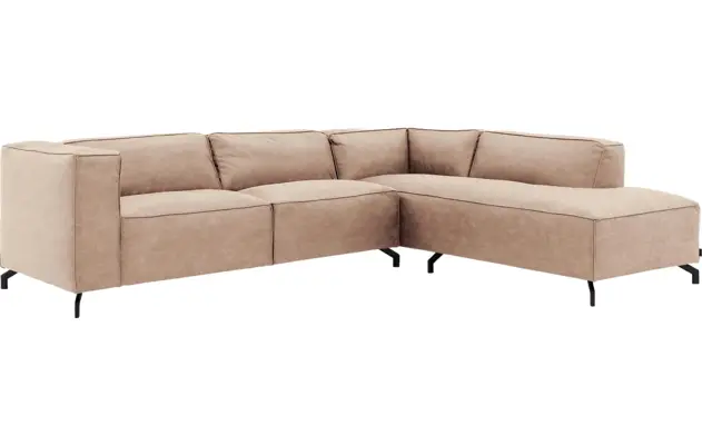 Goossens hoeksalon calvin beige micro leer - 8190066-637-02-gespiegeld