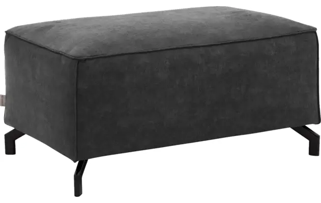 Goossens voetenbank calvin grijs micro leer - 8190107-634-02