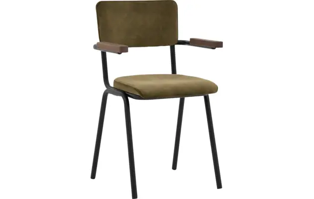 Goossens eetkamerstoel chaplin groen stof - 8190131-02
