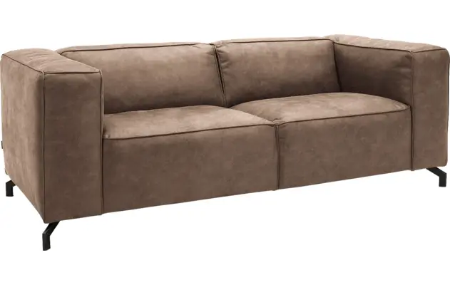 Goossens zitbank calvin bruin micro leer - 8190315-627-02