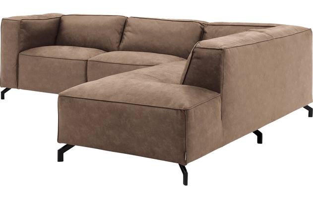 Goossens hoeksalon calvin bruin micro leer - 8190317-627-03-gespiegeld