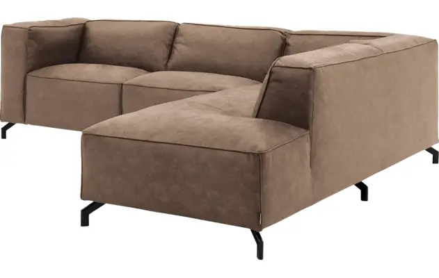Goossens hoeksalon calvin bruin micro leer - 8190317-627-03-gespiegeld