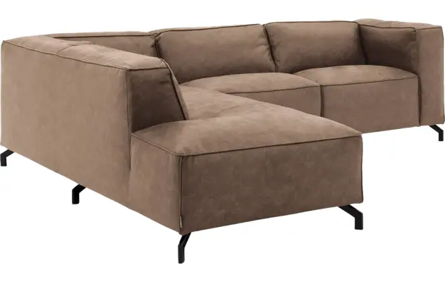 Goossens hoeksalon calvin bruin micro leer - 8190317-627-03