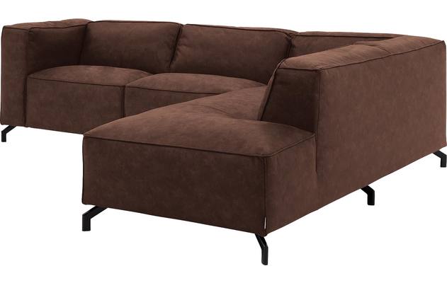 Goossens hoeksalon calvin bruin micro leer - 8190317-631-03-gespiegeld