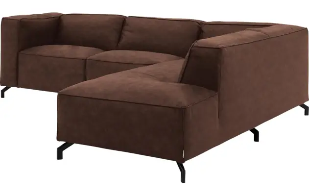 Goossens hoeksalon calvin bruin micro leer - 8190317-631-03-gespiegeld