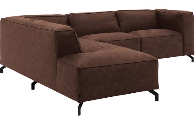 Goossens hoeksalon calvin bruin micro leer - 8190317-631-03