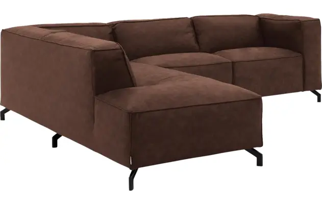 Goossens hoeksalon calvin bruin micro leer - 8190317-631-03