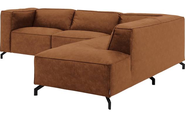 Goossens hoeksalon calvin bruin micro leer - 8190317-633-03-gespiegeld