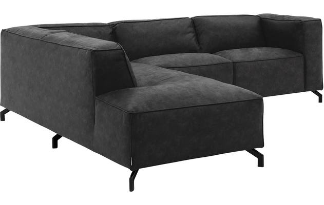 Goossens hoeksalon calvin grijs micro leer - 8190317-634-03
