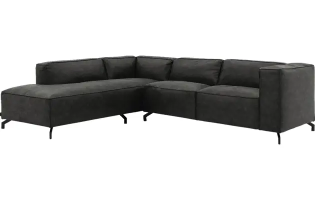Goossens hoeksalon calvin grijs micro leer - 8190317-635-02
