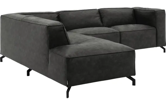 Goossens hoeksalon calvin grijs micro leer - 8190317-635-03