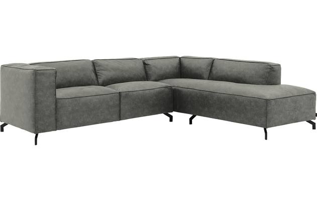 Goossens hoeksalon calvin grijs micro leer - 8190317-636-02-gespiegeld