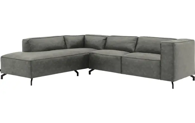 Goossens hoeksalon calvin grijs micro leer - 8190317-636-02