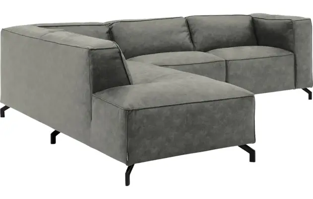 Goossens hoeksalon calvin grijs micro leer - 8190317-636-03