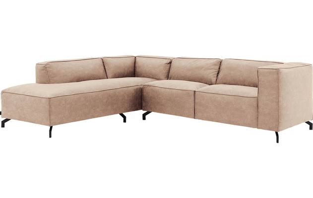 Goossens hoeksalon calvin beige micro leer - 8190317-637-02