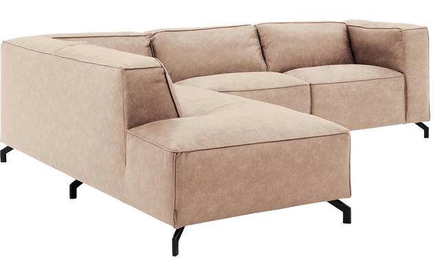 Goossens hoeksalon calvin beige micro leer - 8190317-637-03