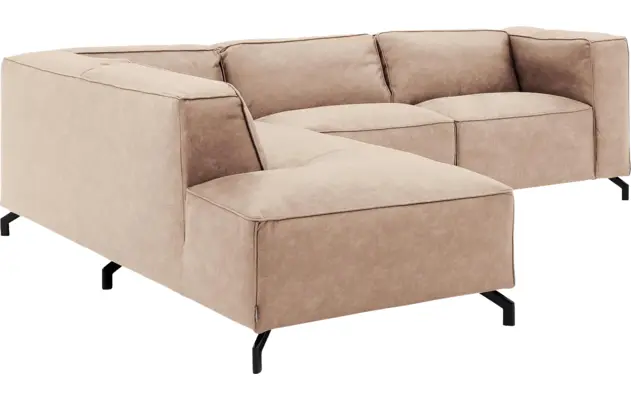 Goossens hoeksalon calvin beige micro leer - 8190317-637-03