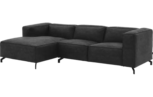 Goossens loungebank calvin grijs micro leer - 8190318-634-02-gespiegeld