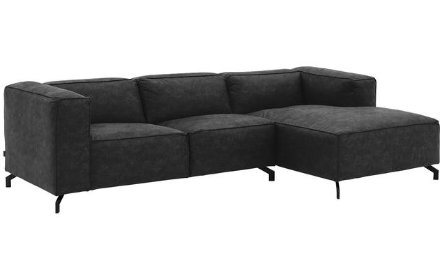 Goossens loungebank calvin grijs micro leer - 8190318-634-02