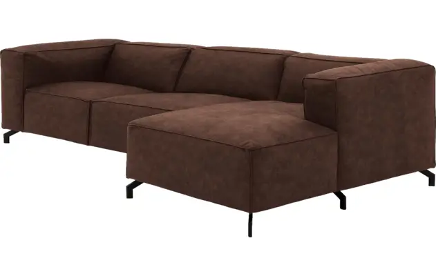 Goossens hoeksalon calvin bruin micro leer - 8190319-631-03