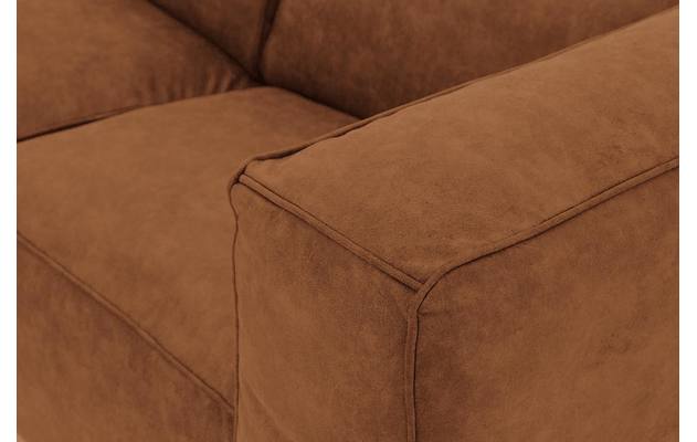 Goossens loungebank calvin bruin micro leer - 8190319-633-09-gespiegeld